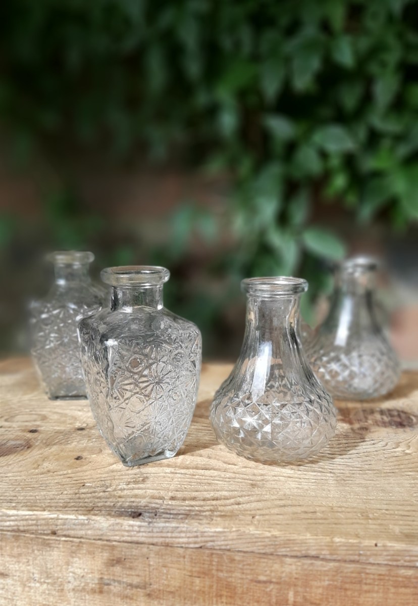 vintage cut glass vases for hire in Scotland