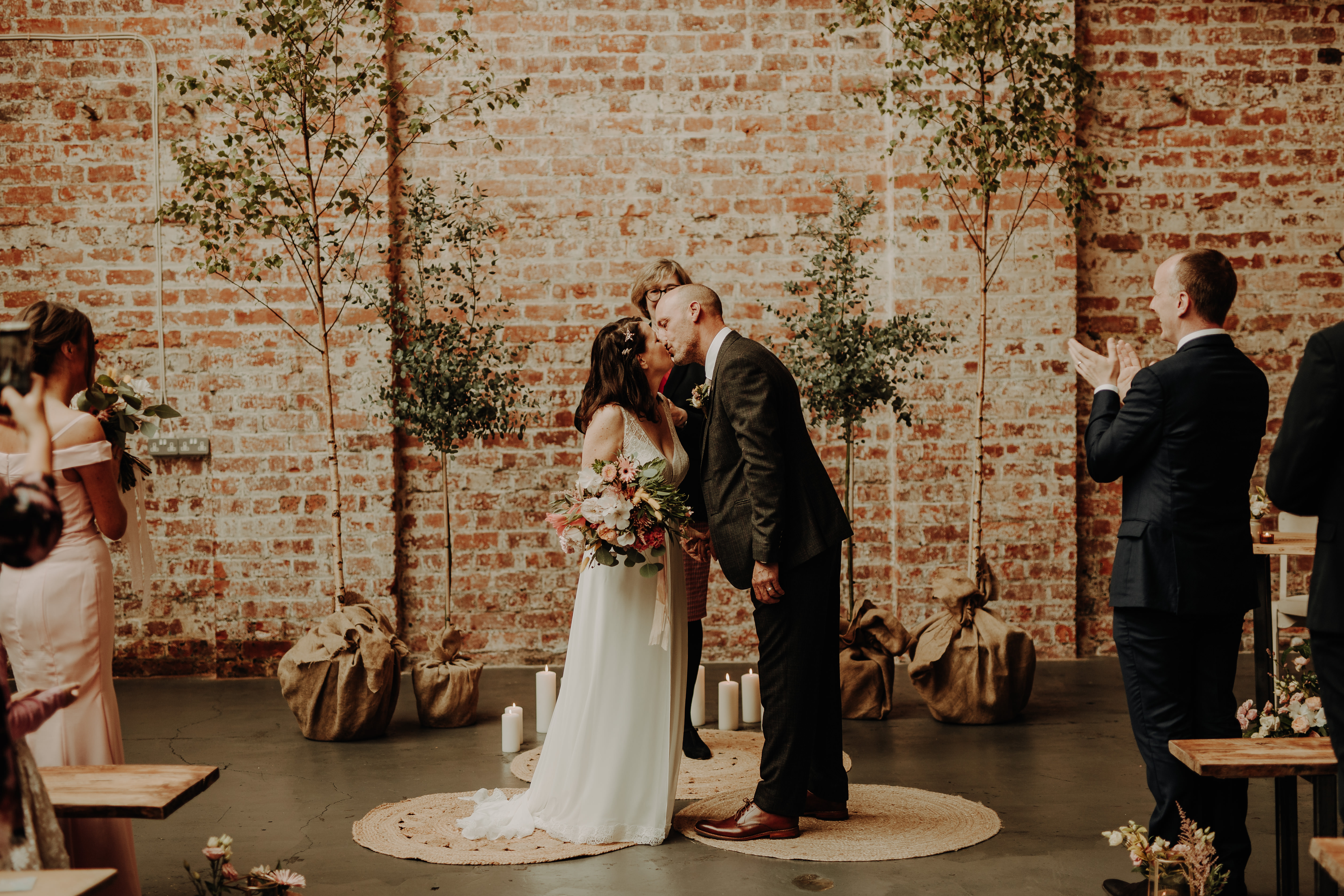 ceremony area with trees in Weaving Shed Dundee