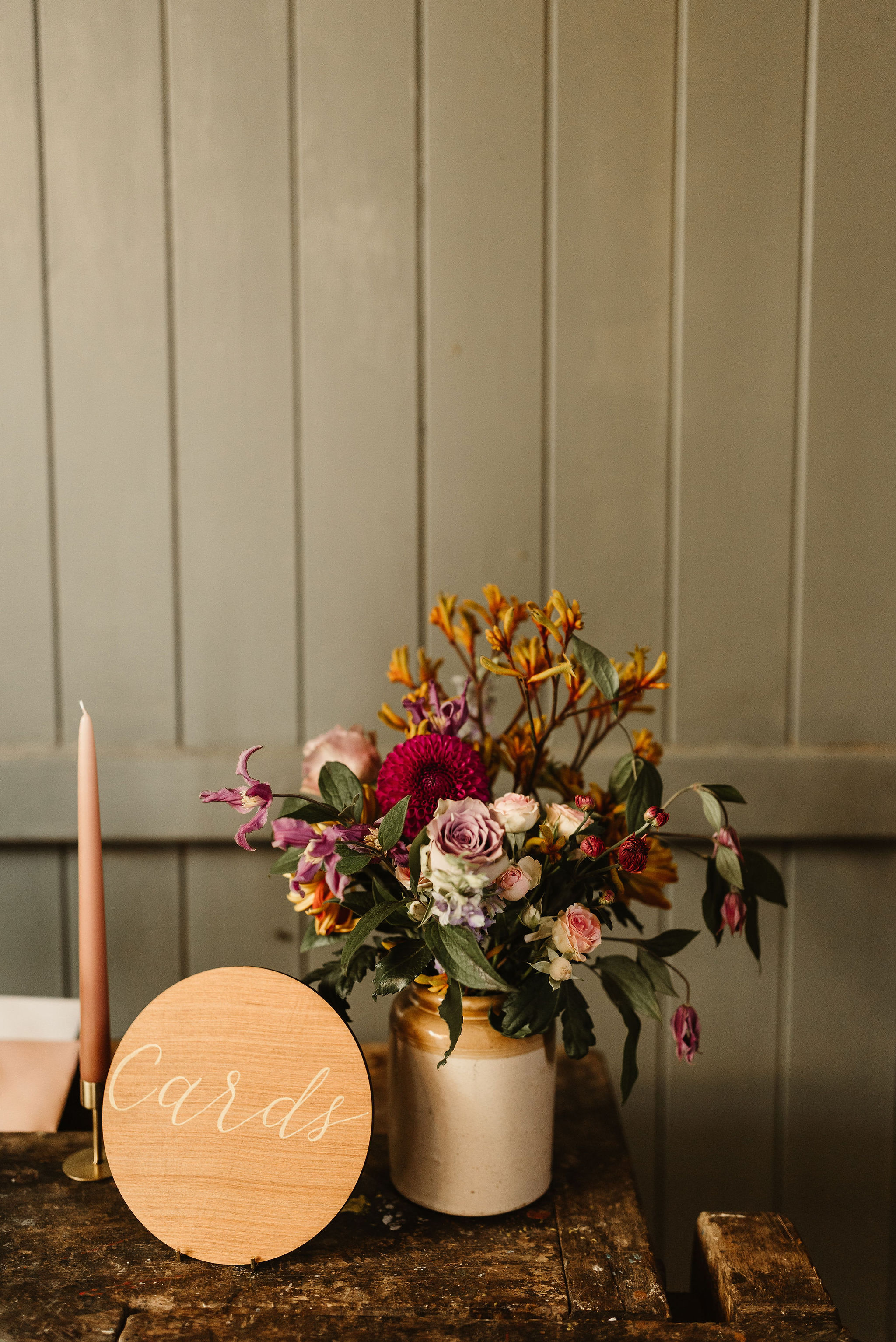 flowers in Cowshed Crail in Fife on welcome table
