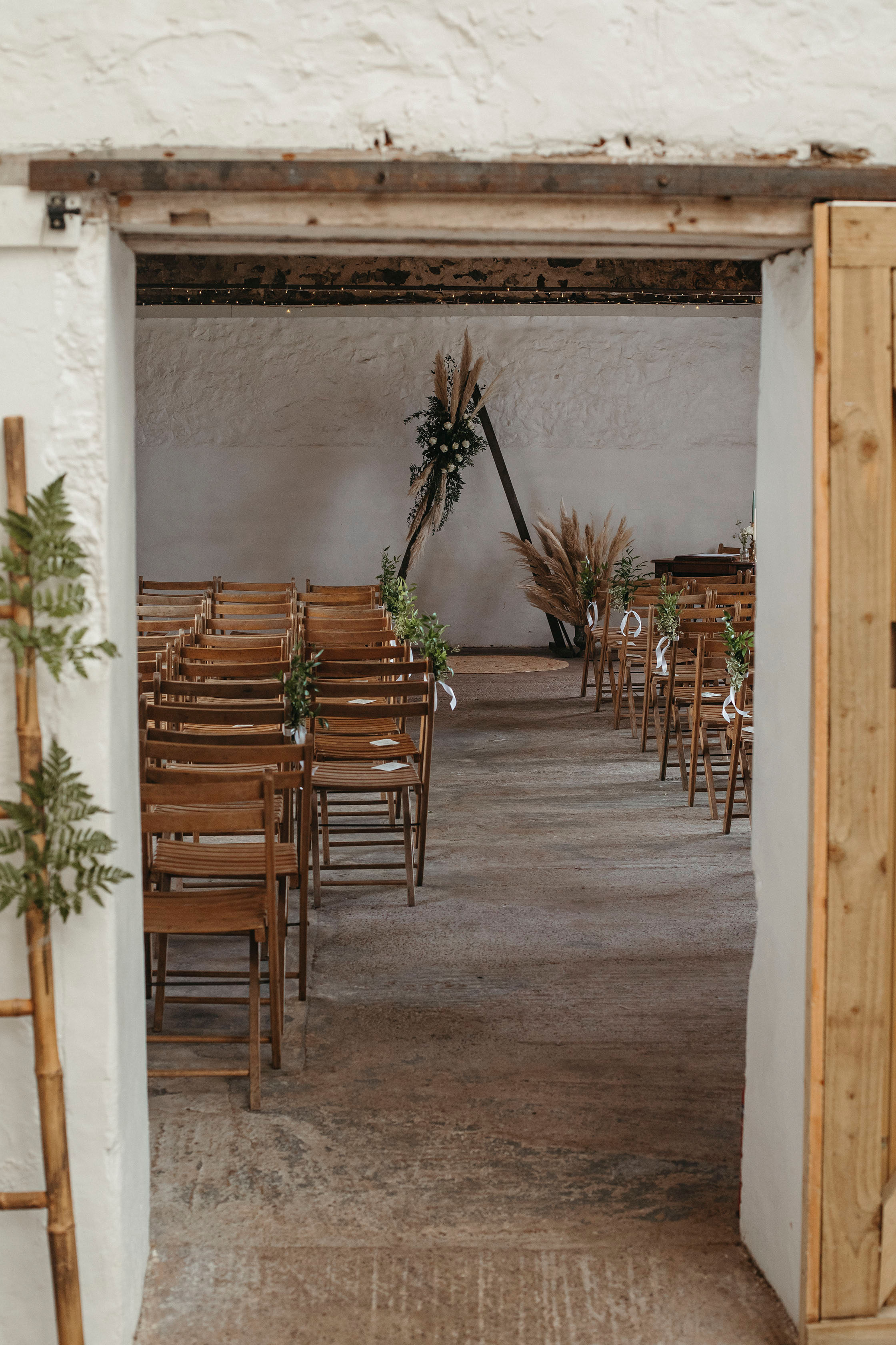 Ceremony room decorated in Cowshed Crail in Fife