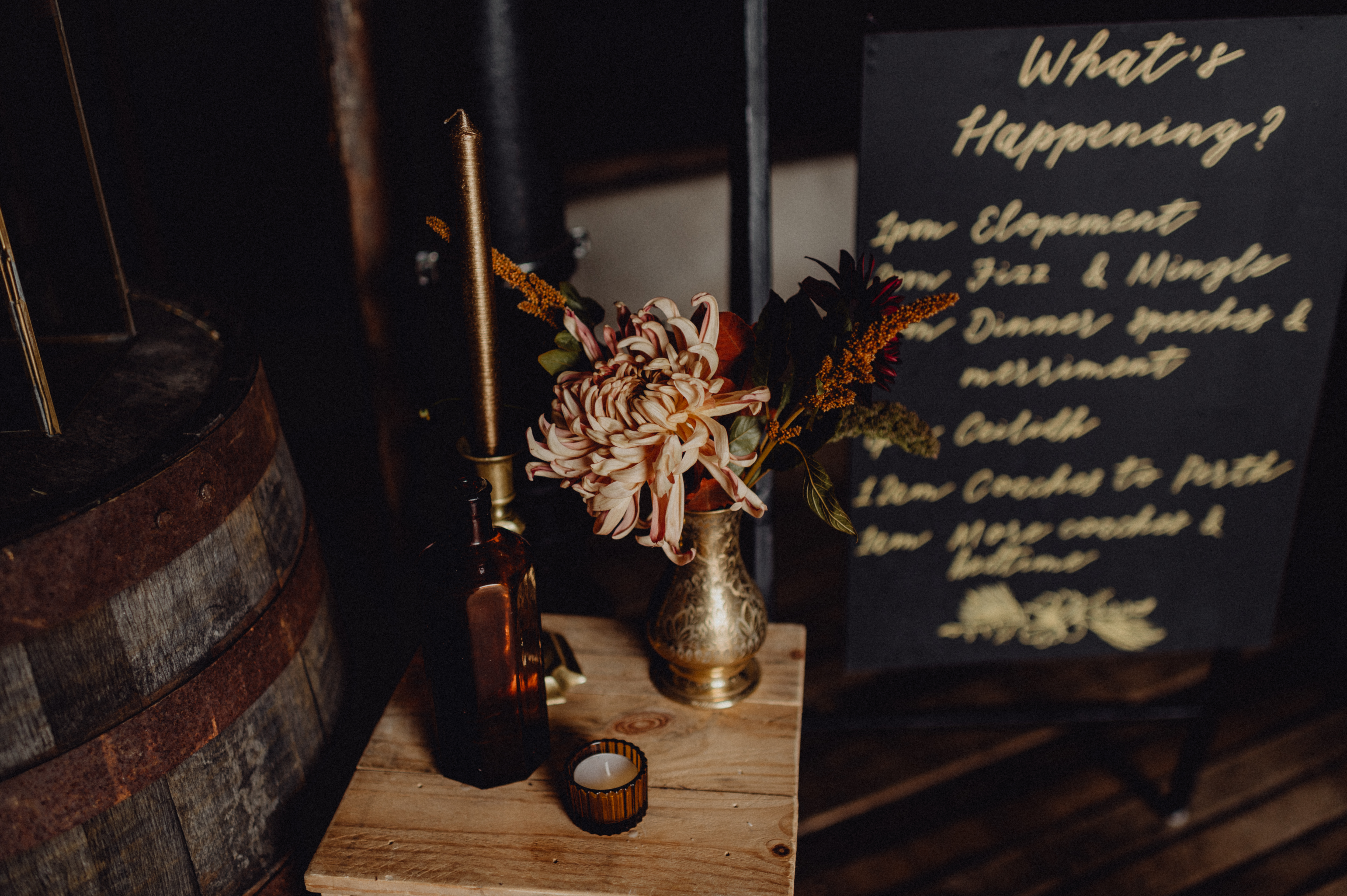 wedding signage on blackboard