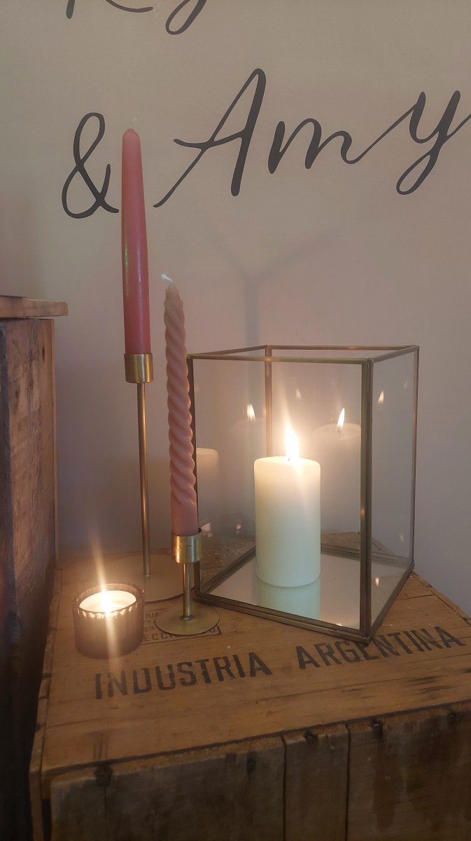 Gold hurricane lanterns for hire for weddings Scotland