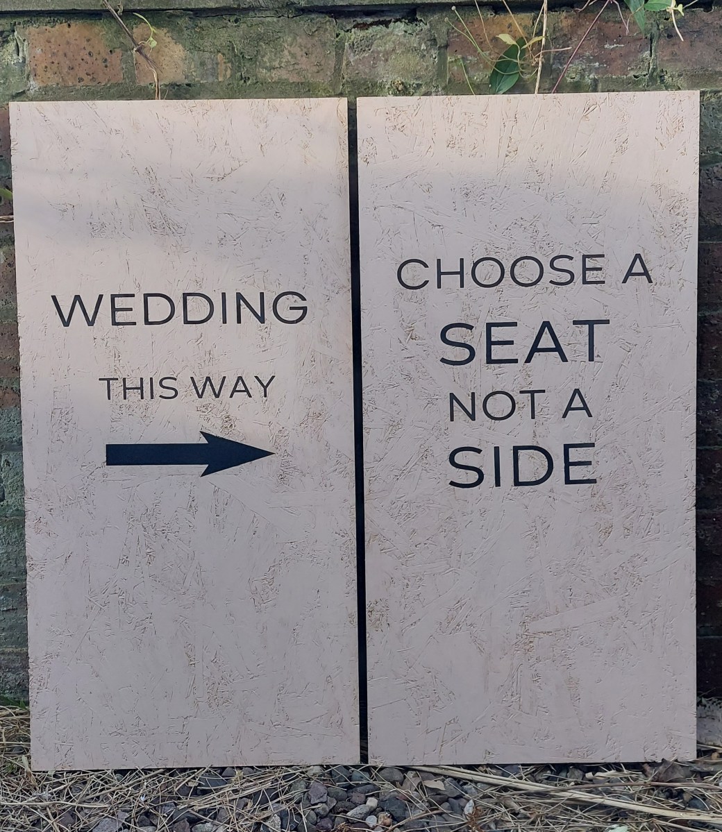 modern wedding signage to hire in Scotland