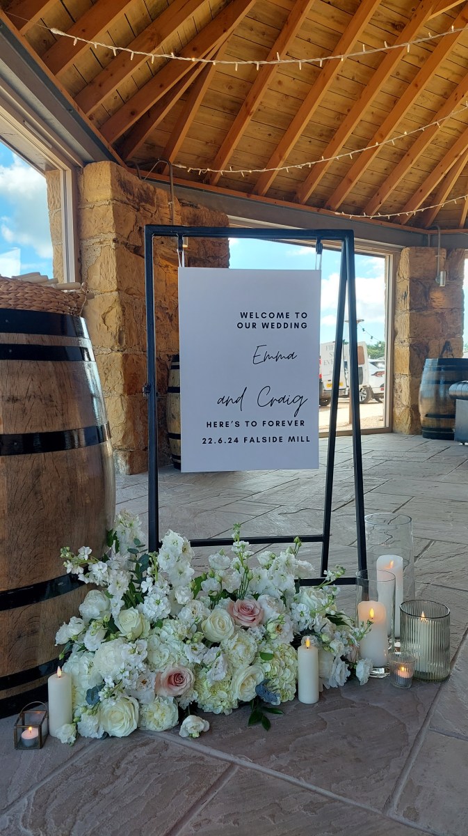 frames for holding wedding signs hire in Scotland