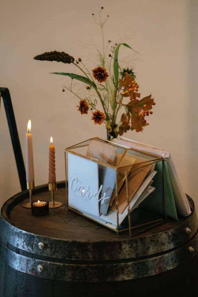 brass modern wedding accessory hire